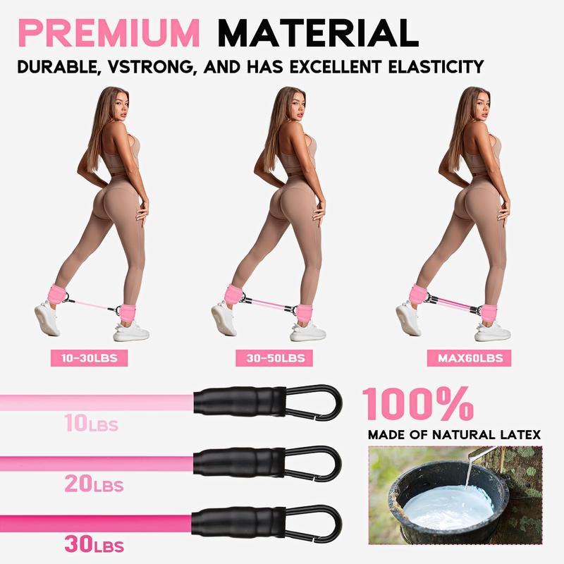 Ankle Resistance Bands, Ankle Bands for Working Out with Cuffs, Resistance Bands for Leg Butt Training Workout Equipment for Kickbacks Hip Gluteus Training Exercises, Ankle Strap with Exercise Bands resistant cable machine attachment Pad Stretching Gear