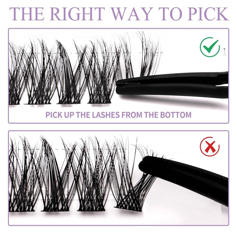 Mixed Length False Eyelashes with Bond and Seal & Remover & Tweezers&Eyelash Curler, Natural Eyelash Extensions, Faux Clusters Lash for Eyelash Enhancements, Lashes Glue Extension, Individual Eyelash, Lashes Clusters, Cosmetic, Flawless Makeup Lightweight