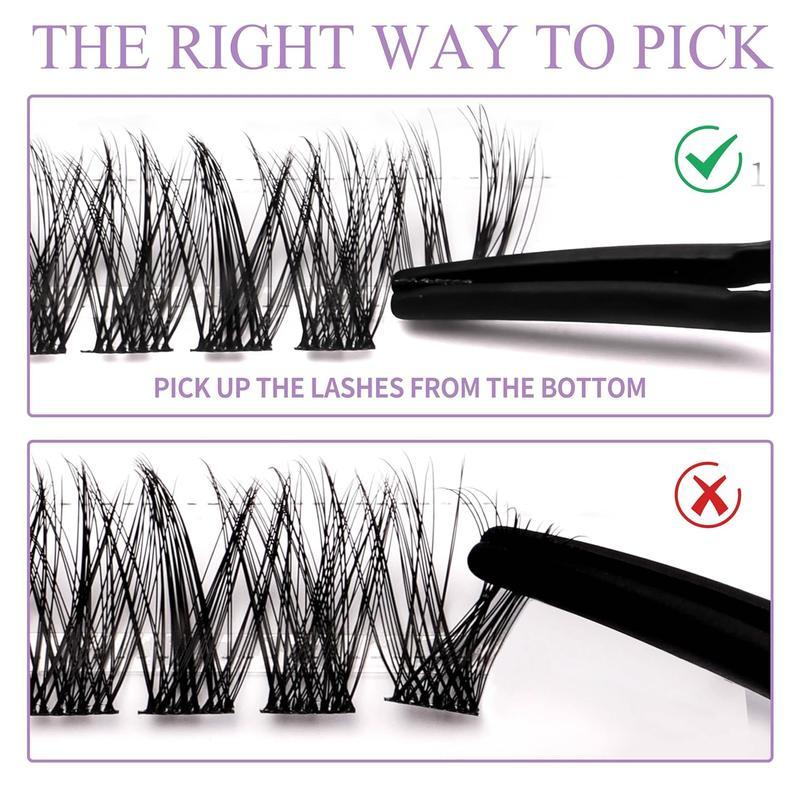 Mixed Length False Eyelashes with Bond and Seal & Remover & Tweezers&Eyelash Curler, Natural Eyelash Extensions, Faux Clusters Lash for Eyelash Enhancements, Lashes Glue Extension, Individual Eyelash, Lashes Clusters, Cosmetic, Flawless Makeup Lightweight