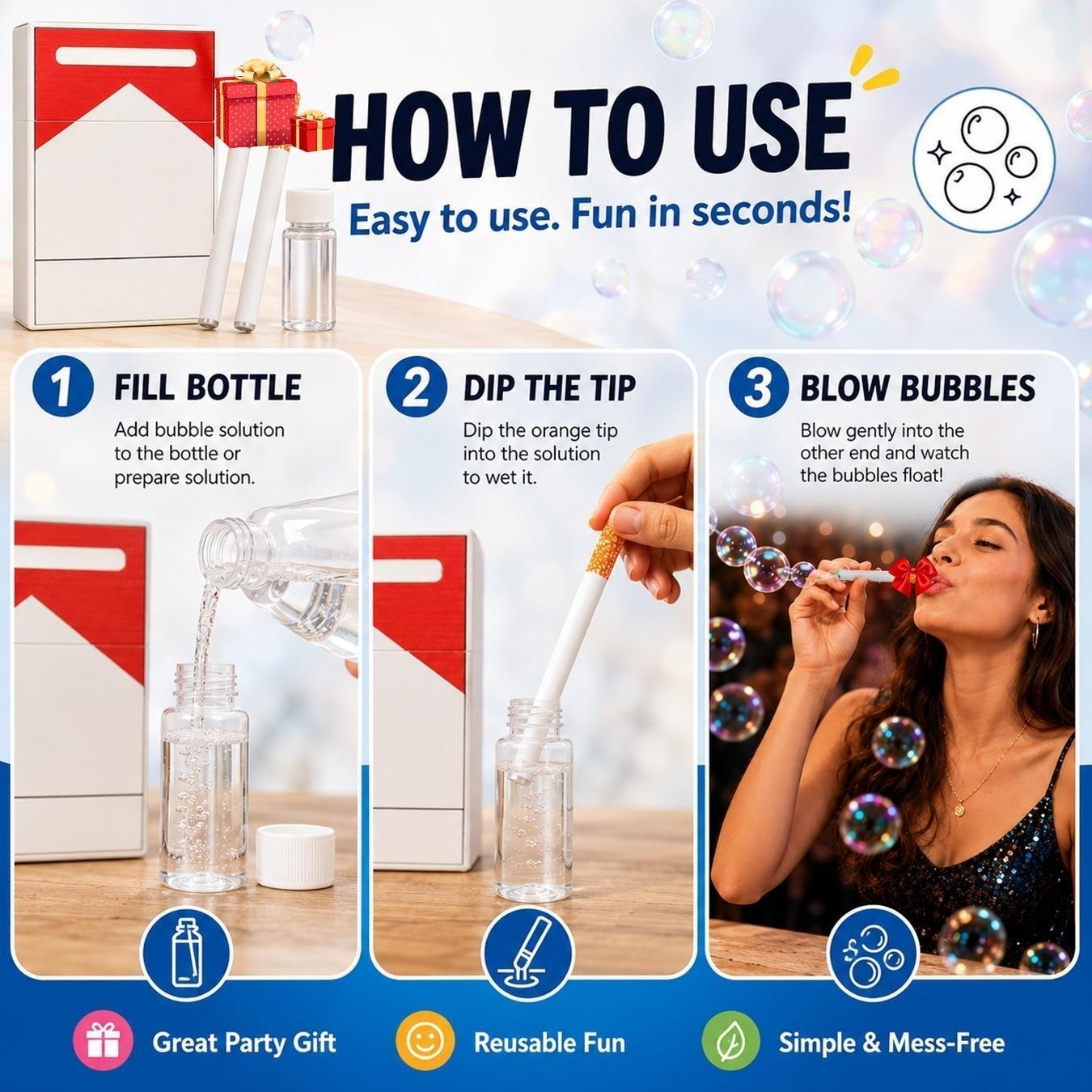 Funny Bubbles Blower, Bubble Maker with Empty Bottle, Bubbles Blower Relax Funny Mini Stress Relief Reliever & Recyclable, Novelty Style Relaxation Perfect for Parties, Gags, and Lighthearted Entertainment as Birthday or Party Gift Ideas