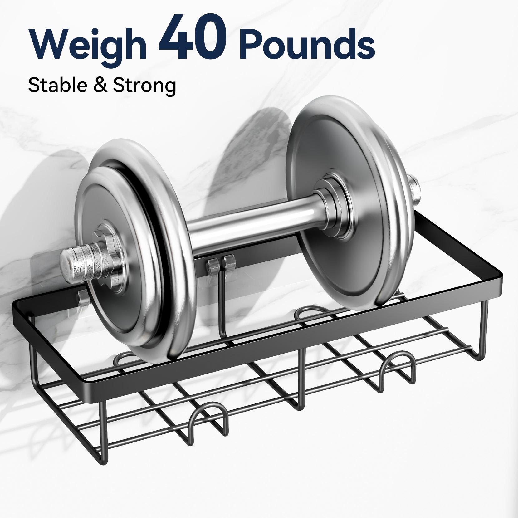 YASONIC 2/3/5 Pack Shower Caddy Adhesive Replacement, Strong Adhesive Hooks for Shower Caddy, Waterproof Shower Adhesive Strips, No Drilling, for Bathroom Storage Shelves and Kitchen Racks