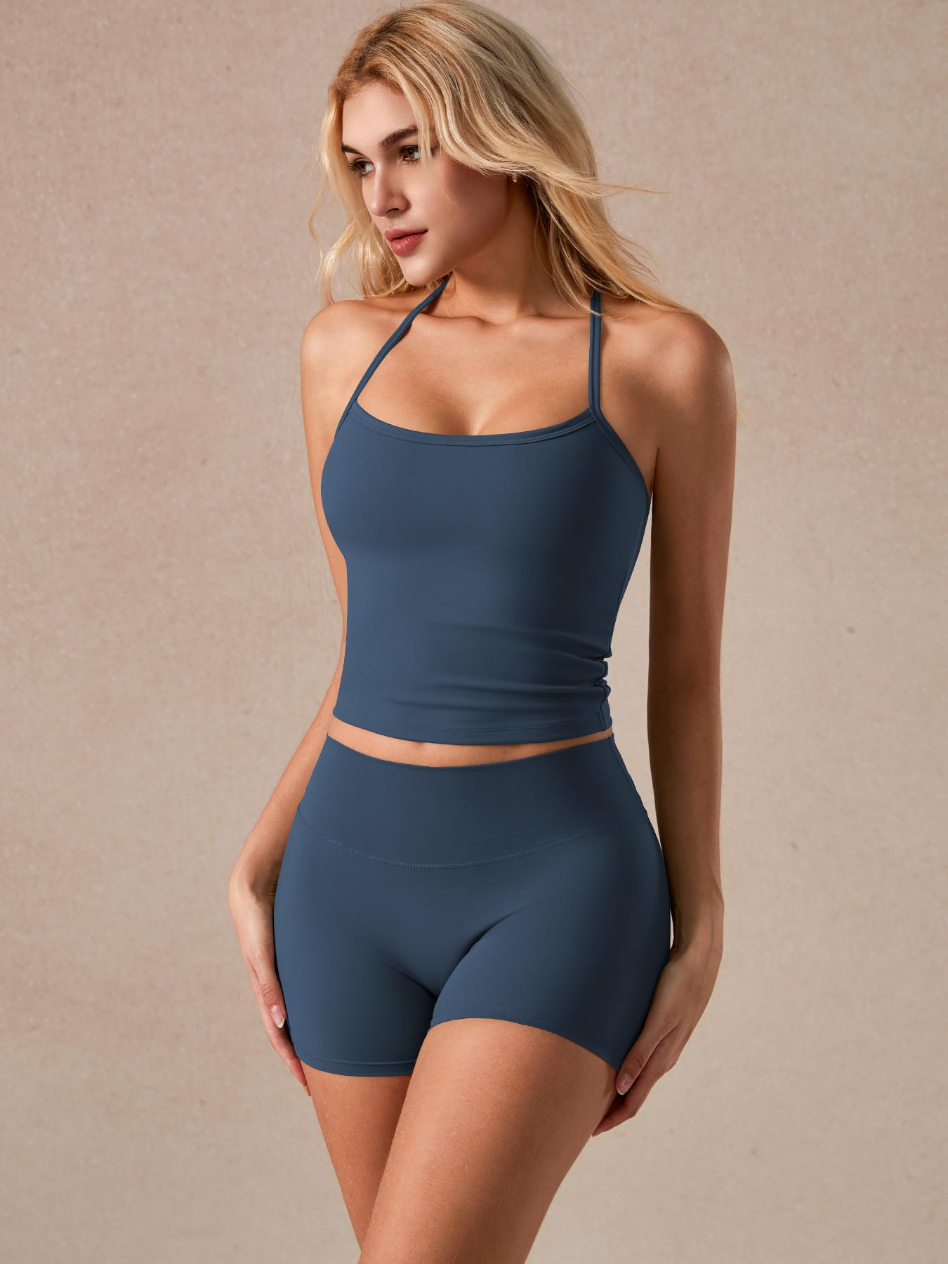 Women's Sporty Fitted Tank Top, Comfortable Breathable Fabric, Lightweight Wear, Hollow Back Design, Enhances Fashionability, Sporty Cami Top