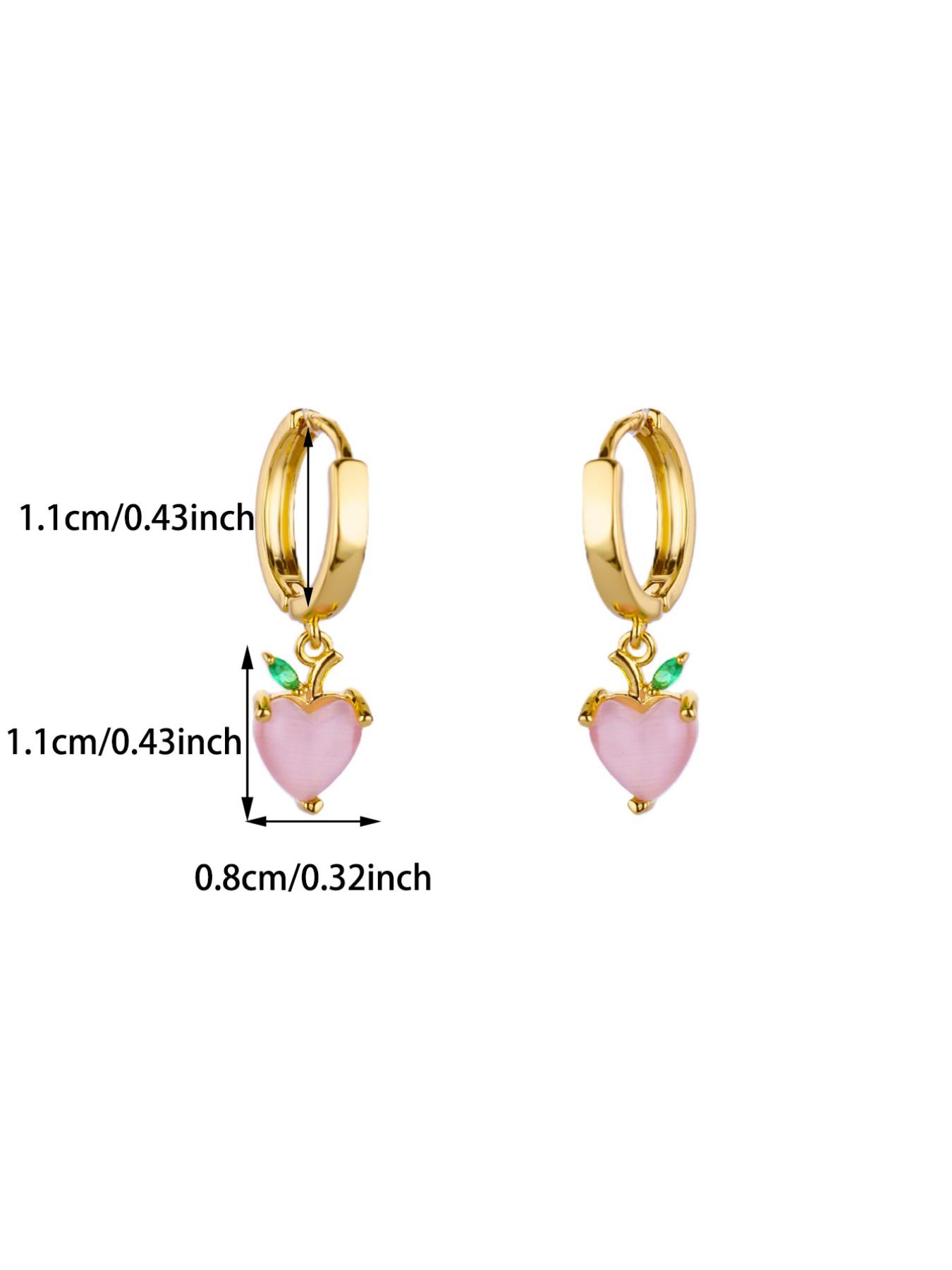 1 Pair Pink Opal Heart Earrings for Women Gold Color Small Hoop Earrings Hypoallergenic Waterproof Jewelry,Perfect Gifts for Birthday,Party,Wedding,Anniversary,Mother's Day,Vacation,Daily