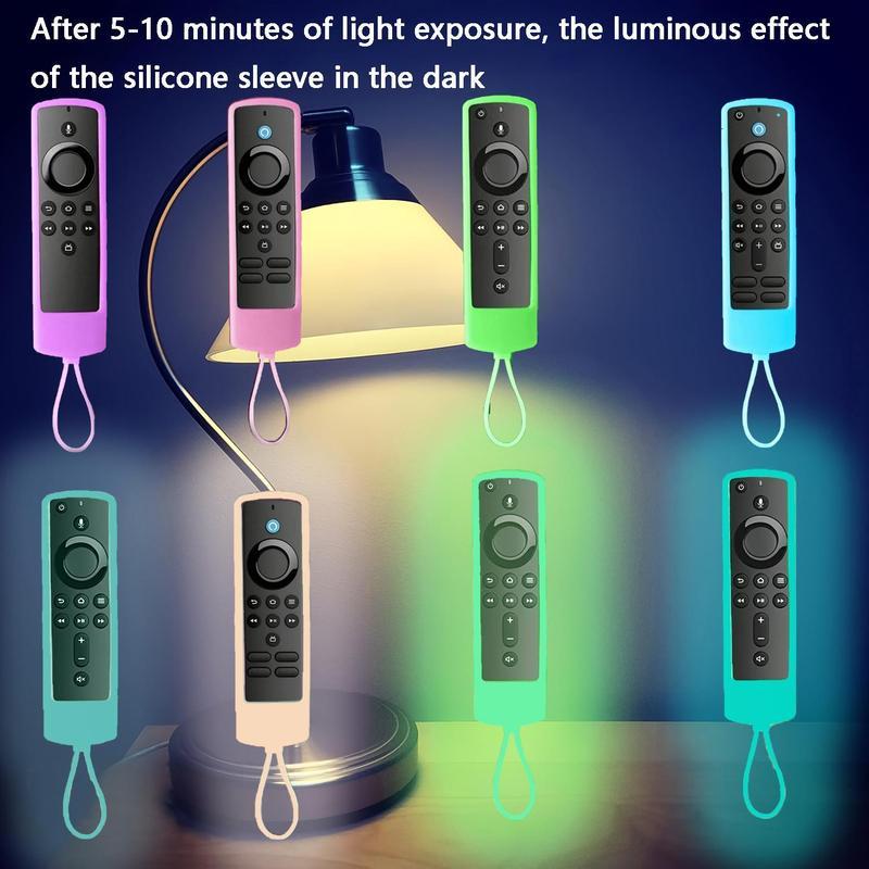 Glow in The Dark Remote Control Case with Lanyard, 1 Count Dustproof Remote Control Cover, Remote Control Protector for Fire TV Stick 4K Lite Cube