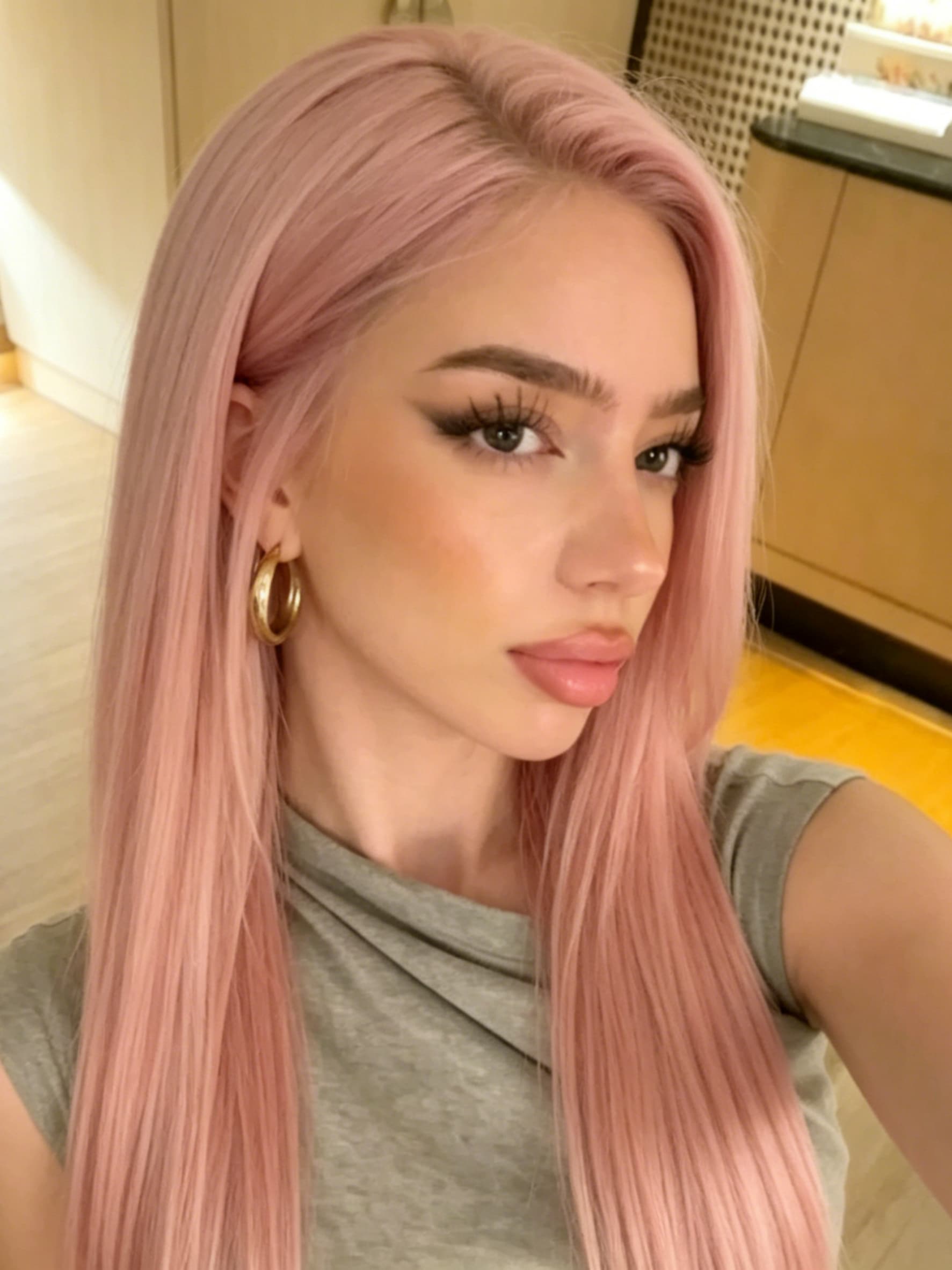 Light Pink Straight Synthetic Lace Front Wig, Glueless Lace Wigs, 13x4 Hd Pre Plucked with Baby Hair Long Silky Straight Synthetic Wig for Women Daily Wear Holiday Party Use