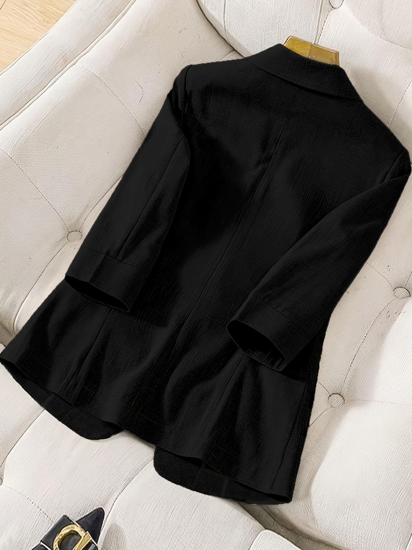 Women's two-piece plain color single-breasted double-pocket half-sleeve five-point suit jacket, suitable for spring and summer suitable for commuting outfit.