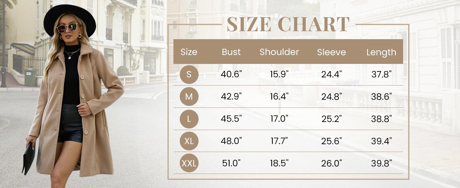 SCUSTY Womens Coat Overcoat Single Breasted Winter Coat Elegant Dress Coat with Pockets SCUSTY Womens Coat Overcoat Single Breasted Winter Coat Elegant Dress Coat with Pockets