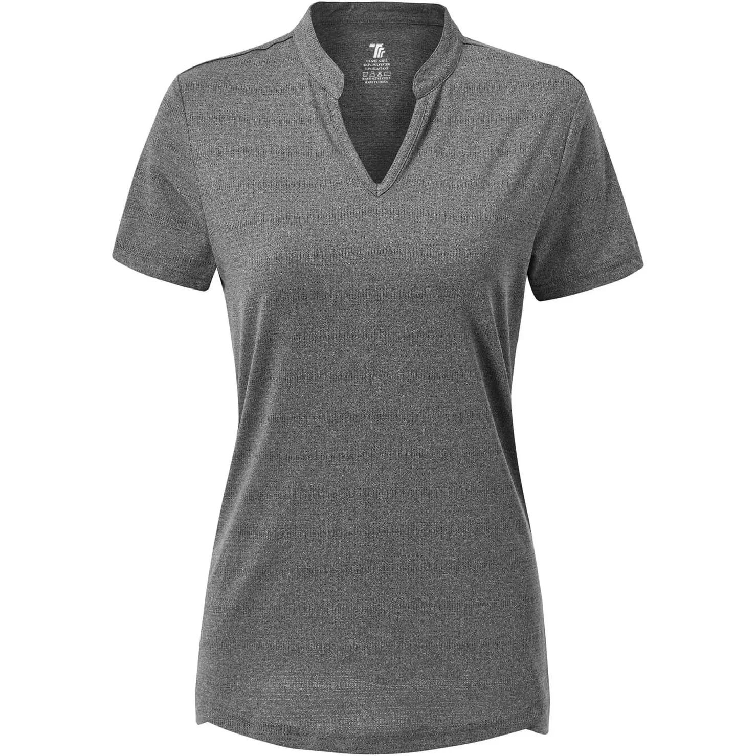 Women's V Neck Golf Polo Shirts Collarless Short Sleeve Lightweight Quick Dry Tennis Running T-Shirts