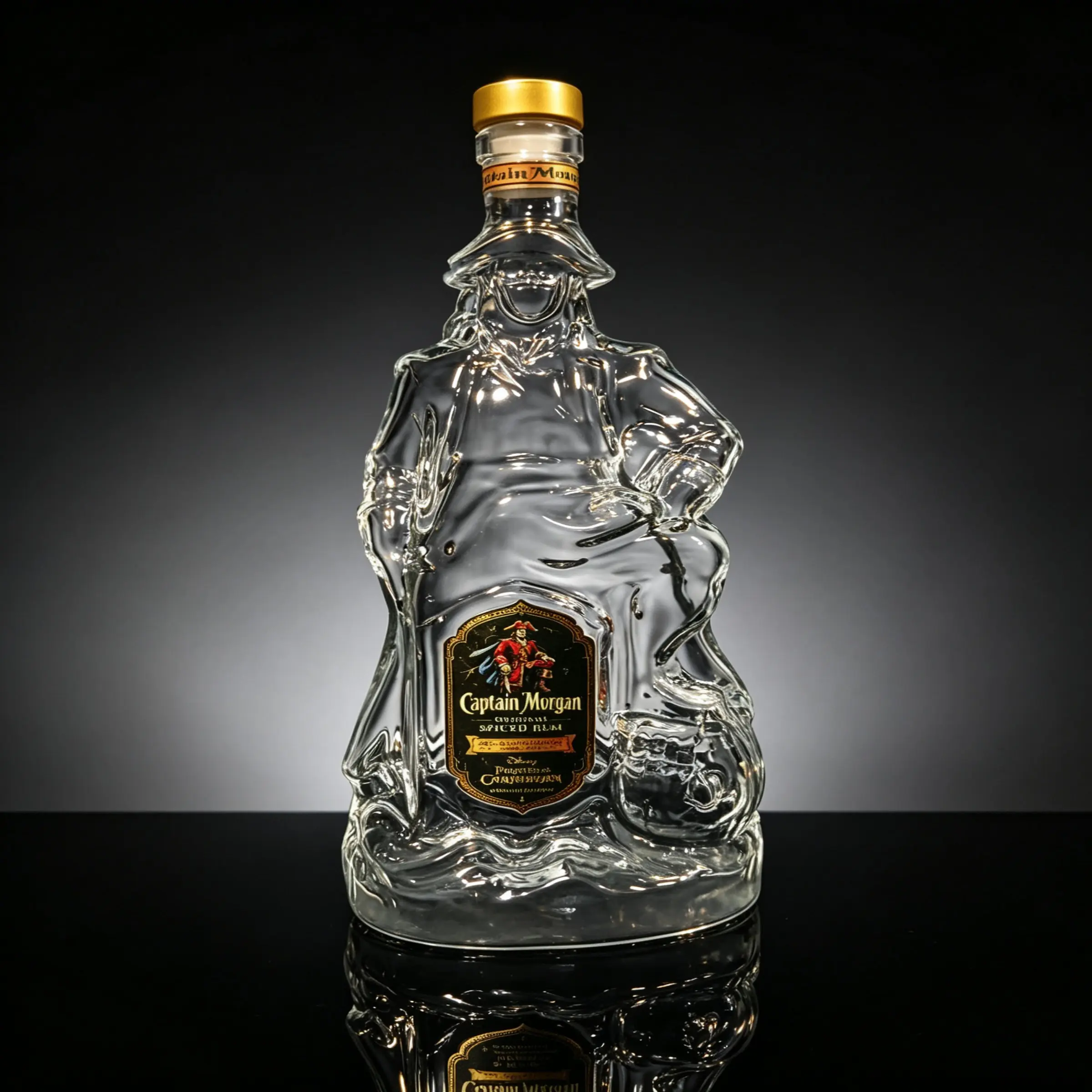 Creative Pirate-Figure Glass Liquor Bottle, Artistic Glass Decanter for Home Bar Display, Home Bar Accessories, Unique Ornament, Gift for Wine Lovers