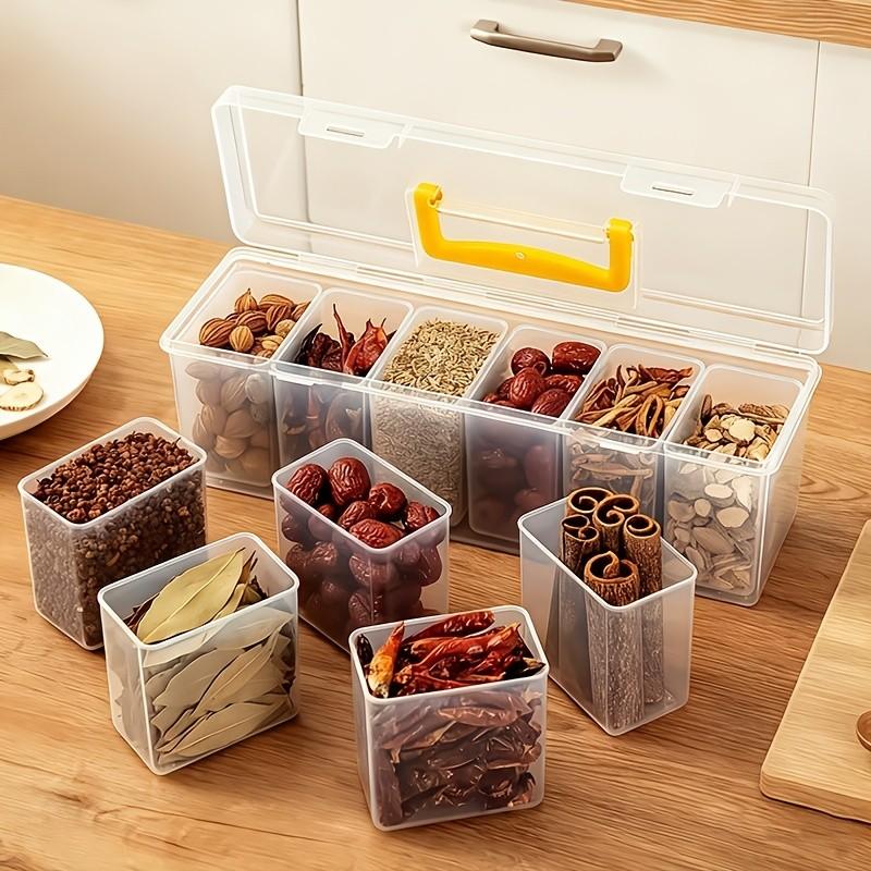 7pcs Storage Boxes Set, Transparent PP Material, Stackable & Reusable, Ideal for Kitchen, Fridge, Pantry, Food Organization