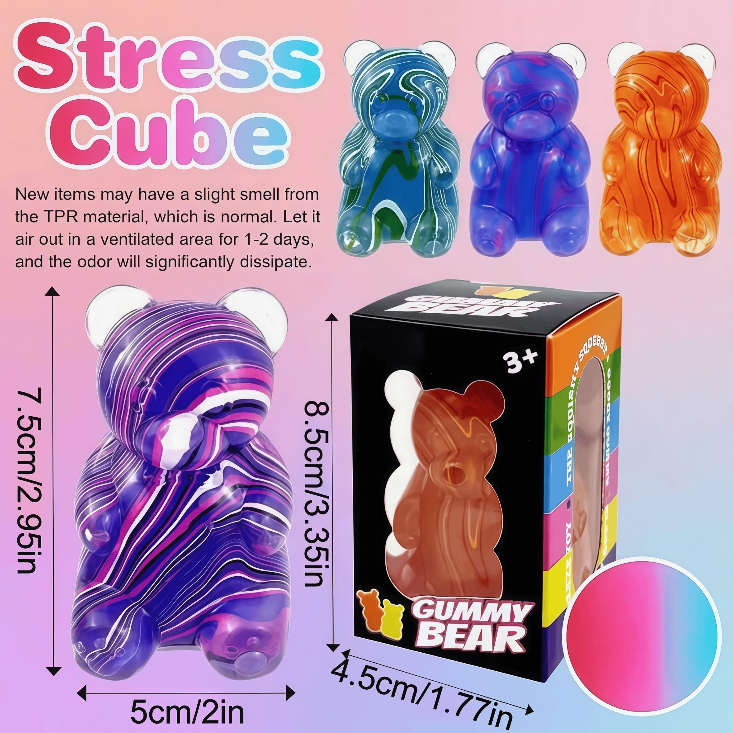 1/4 Pack Marbled Gummy Bear - Sensory Fidget Toy, Jelly Filled, Squeeze Toy, Stress Relief, Anxiety Relief, Decompression Toy, Birthday Gift, Gift Bag Filler