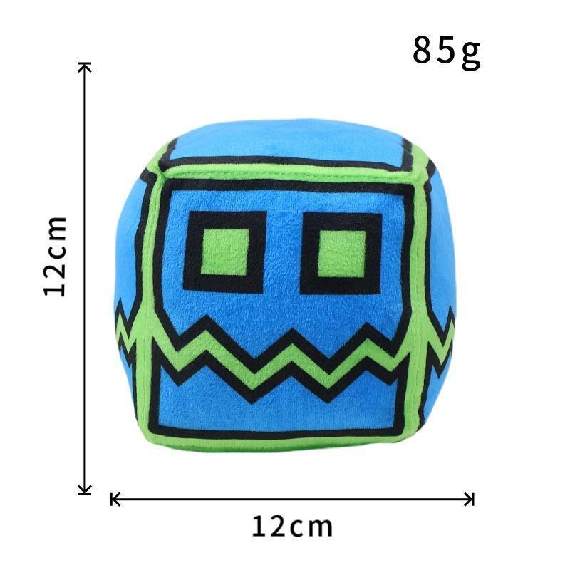 Soft Geometry Dash Cube Plush Toy Set, Cute Game Character Stuffed Plushies, Lovely Room Decor, Funny Birthday Holiday Presents for Children & Game Fans
