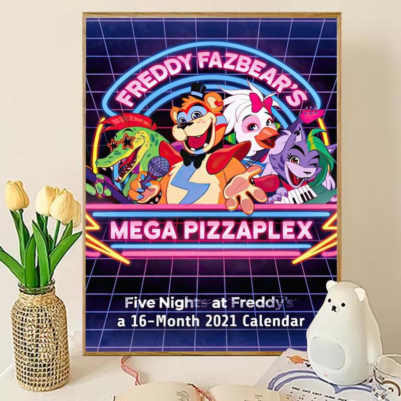 Five N-nights at Freddy's Poster Sticky Wall Art Printing Waterproof Modern Aesthetic Home Living Bedroom Decor Trendy Room Decoration Gift Durable High Quality