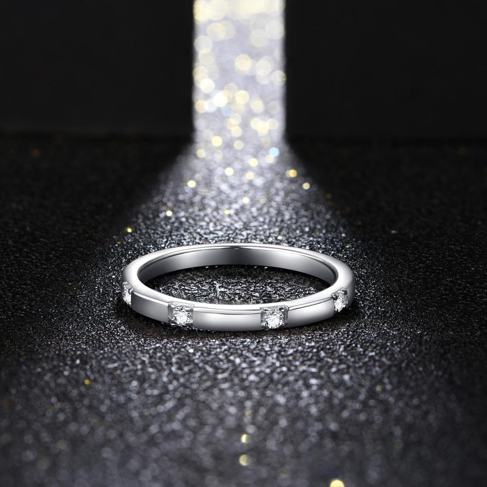 Stackable Band Synthetic Moissanite Ring For Daily Wearing Anniversary Engagement Gift R001 SpringStatements