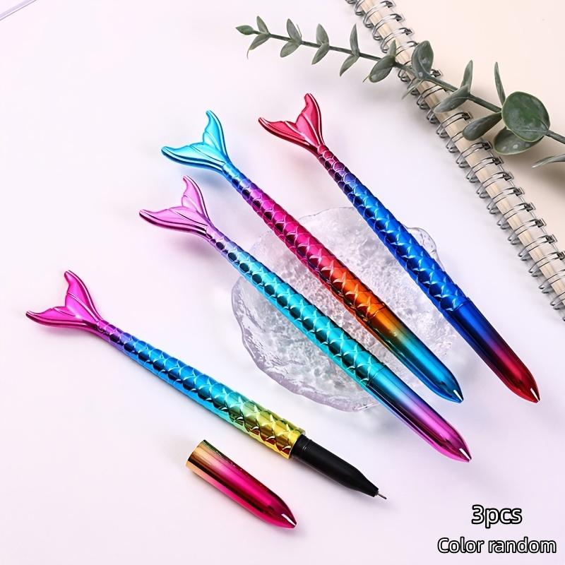 3-Pack Creative Stationery Mermaid Tail Gel Pens, Christmas Colorful Dream Pen, School & Office Use, Students & Adults 14+