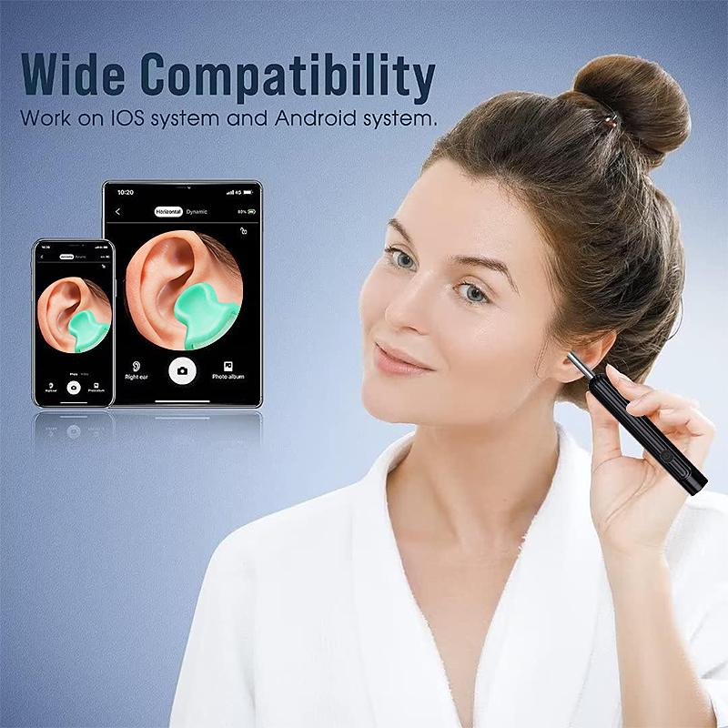 Ear Wax Removal Kit, 1 Set Ear Cleaner with Camera, Wireless Visible Earpick, Ear Camera for Iphone, Ipad, Android Phones