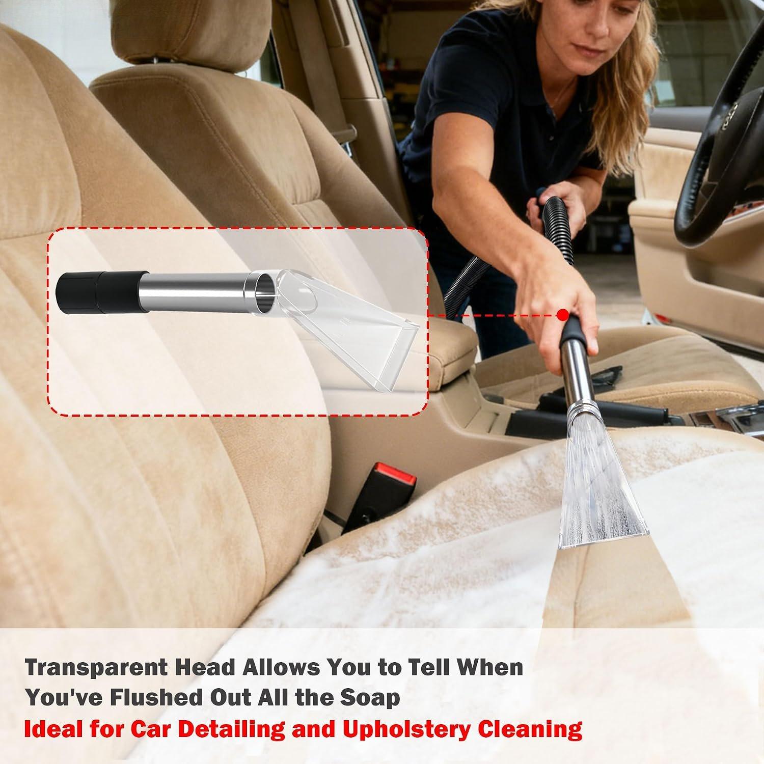 Extractor Tool Hand Wand with Clear ,  Detailing Vacuum Wand | 1-1/4" & 1-7/8" Adapters for Upholstery & Carpet Cleaning, Portable Extractors & Truckmounts,Turn Shop Vac into an Extractor
