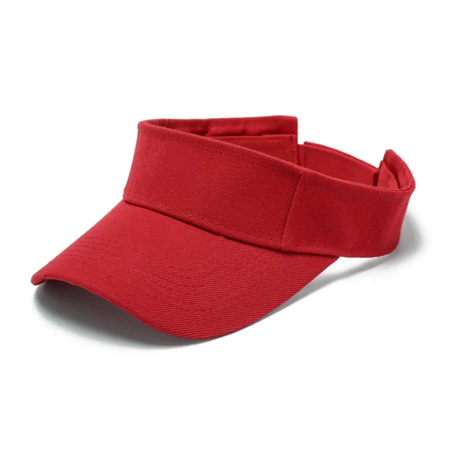 Red Sports Sun Visor Hat Adjustable Breathable Cotton Topless Tennis Cap UV Protection Outdoor Running Golf Beach Headband for Men Women