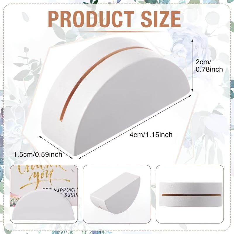 12pcs Wooden Photo Holders, Wedding Decor, Table Number Stands, Multi-Use Desktop Display Rack, Half-Circle Design, No Cards Included