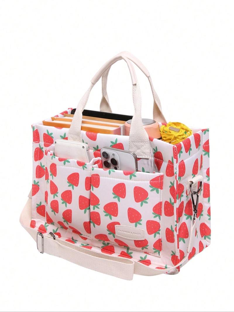 Women's Casual Minimalist Corduroy Tote Bag, Letter Patch Decor Shoulder Bag for Daily Used, Casual Trendy Versatile High-quality Daily Commuting Bag, Girl Fashionable Shopping Bag, Casual Commuter Bag