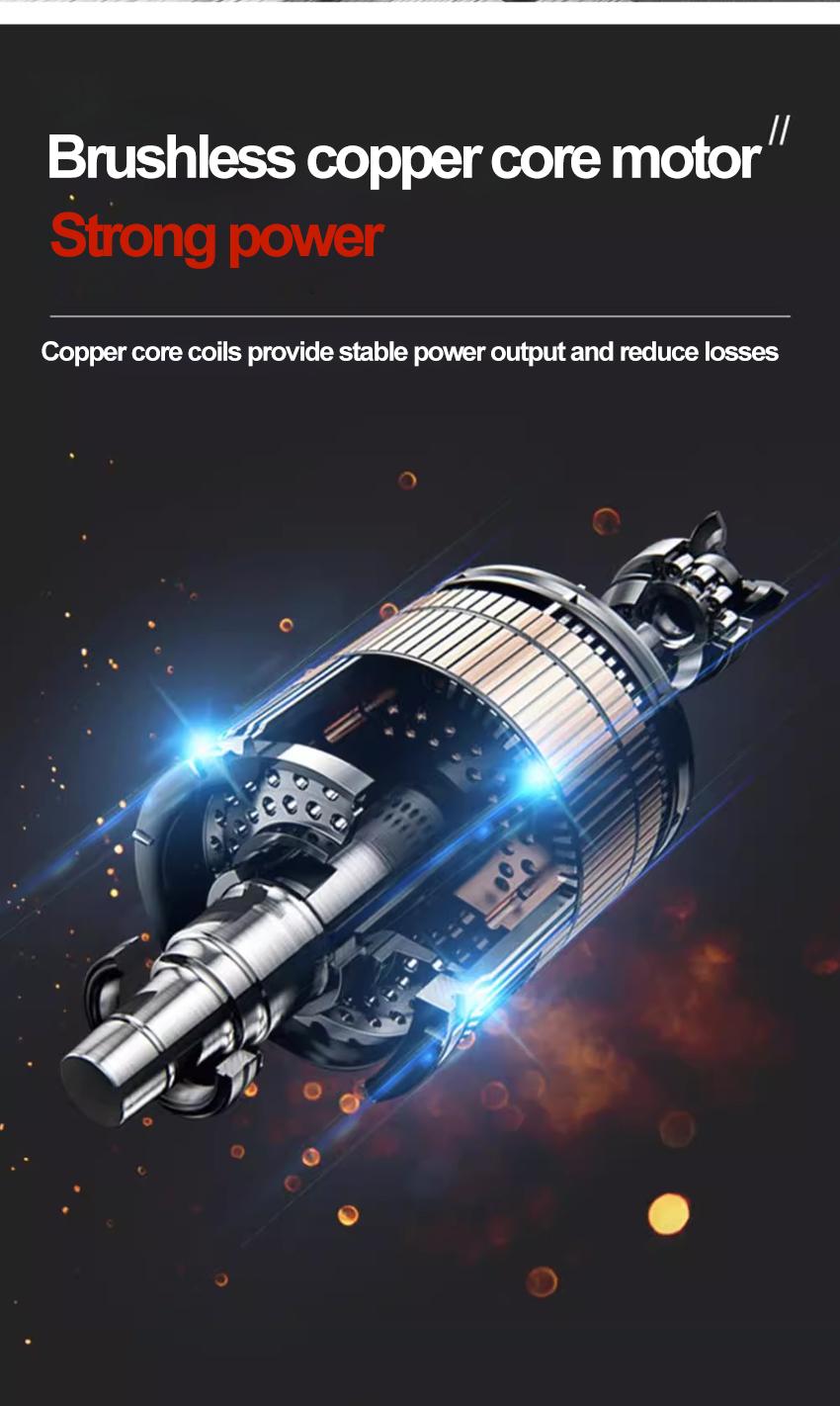 21V Electric Hammer Drill with 6/8/10/12 Chisel Bit, 360°C Swiveling Front Handle, Electric Hammer for Concrete Breaking