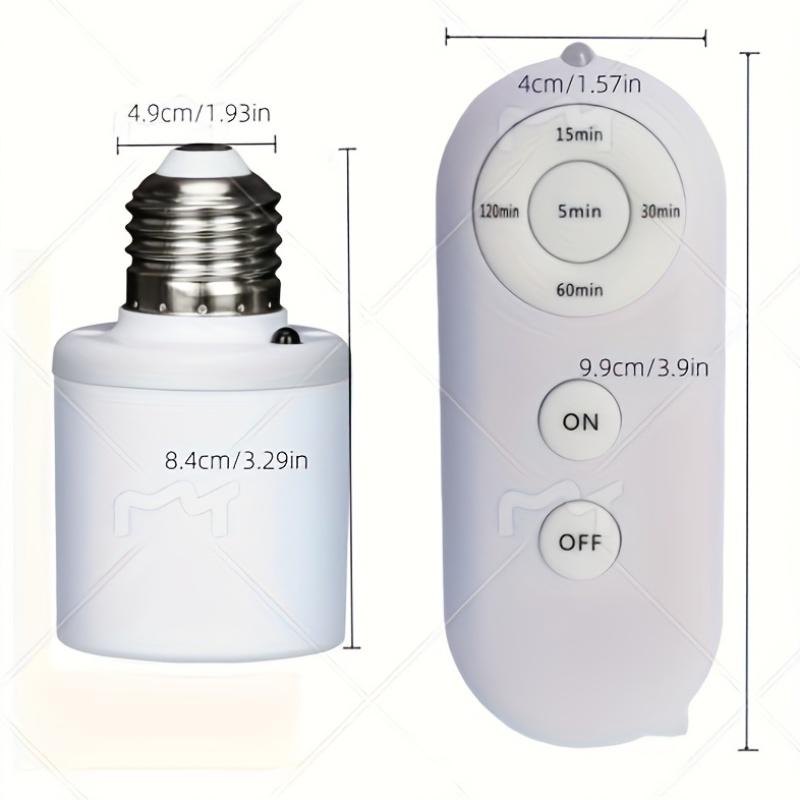 Remote Control Timer Light Socket E27 Bulb Holder, Wireless Wall Switch for Closet, Basement, Attic, Stairwell Lighting