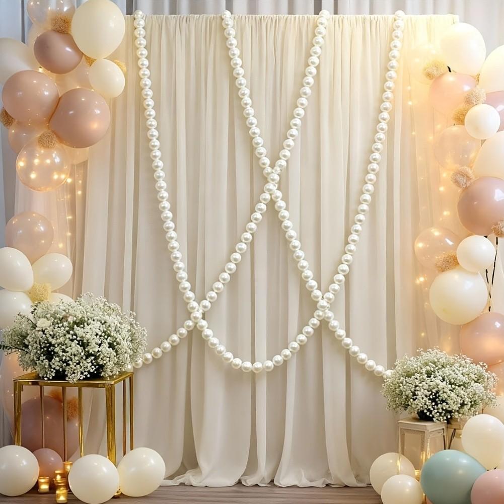 White Faux Pearl Garland for Staircase | 20 Large Pearls String Decor for Wedding Party Banister Party Decoration | Elegant 3.15 Inch Bead Accent for Home Event Styling | Versatile Wrap for Adult Celebrations | US Holiday Ready