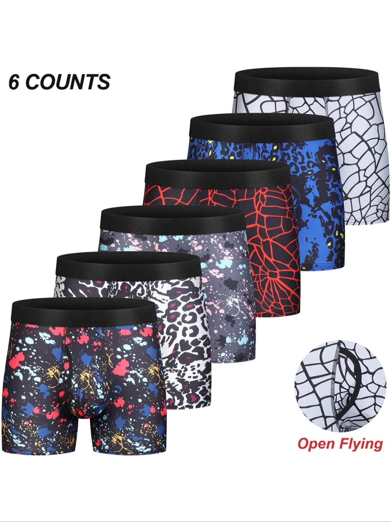 Men's Solid Color / Letter Tape Stretchy Boxer Briefs, Casual Comfy Slim Fit Breathable Moisture Absorption Opening Crotch Underwear for Daily Wear, Mens Underwear for All Seasons, Undergarments, Athleisure Menswear, Underwear Boxer Briefs