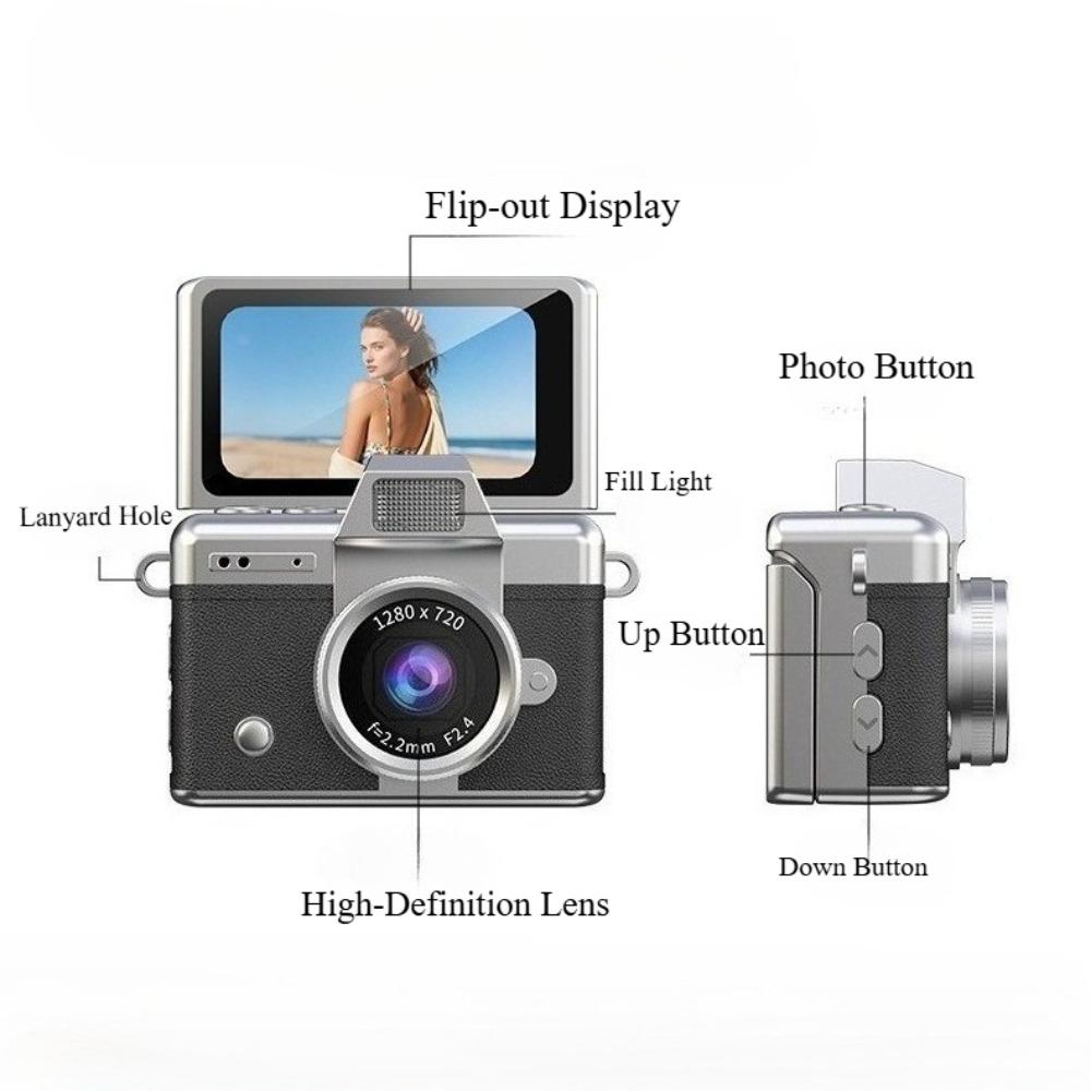 CCD Flip Screen Keychain Video Camera! Full Set with 32GB Storage, Reader & Adapter. Capture HD Moments Anytime. Cute, Portable, Ideal Christmas Surprise!