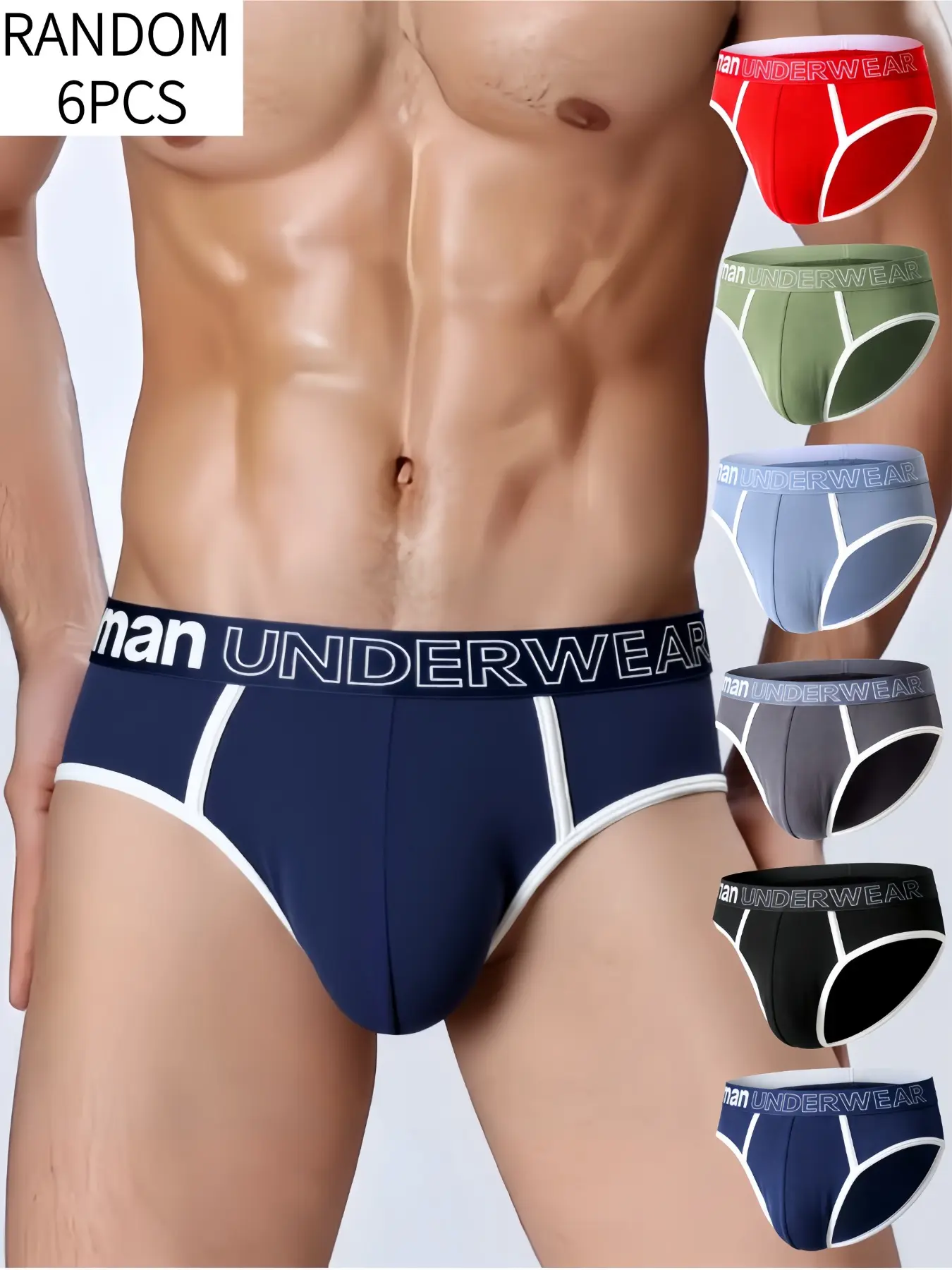 Men's 6-Pack Mixed Color Trunk Set, Breathable Comfort, Stretchy Skin-Friendly, Fashionable Sexy, Versatile for All Seasons