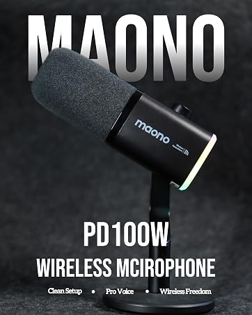 XLR/USB Gaming Microphone for PC, Dynamic Computer Mic for Streaming Podcasting, Noise Reduction, Mute, Volume Control, RGB Boom Mic for Vocal Recording,Voice-Over, PD100XS Black
