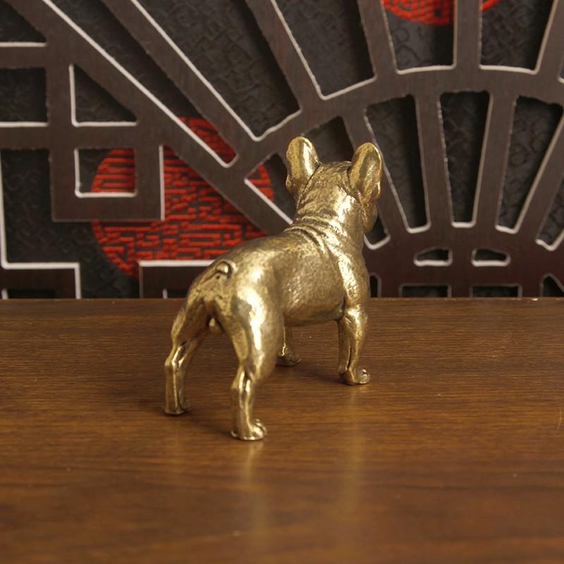 Brass Puppy Figurine Statue, Bull Terrier Metal 3D Model Decorative Item, Solid Vintage Puppy Ornament, Home Decoration Accessory