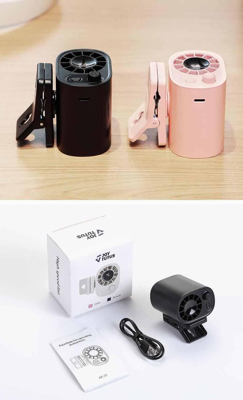 JOYTUTUS Portable Car LCD Clip Fan 360° Rotatable 100 Speed Wind 12V USB Rechargeable 1800mAh Electric Fan Low Noise Mini Fan Clamp Anywhere