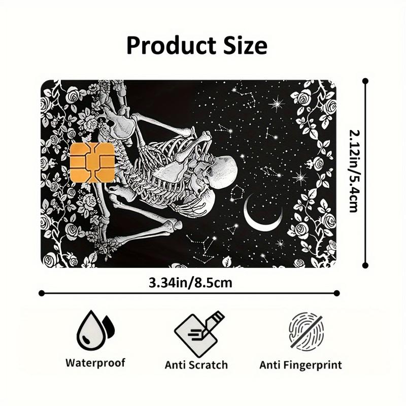 Kissing Couple Skull Stickers for EBT, Transportation, Keys, Credit Cards, Debit Cards, Bank Cards, Bubble-Free, High-Quality, Suitable for Small Chip Cards