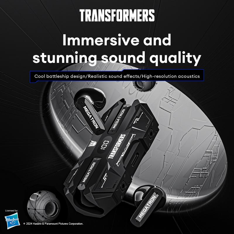 TRANSFORMERS TF-T51 Semi-in-ear Design Wireless Earphone, 1 Count Bluetooth-compatible 5.4 Chip Stable Connection Earphone, Long Battery Life Earbuds for Gaming, Wirelessearbuds, Electronic
