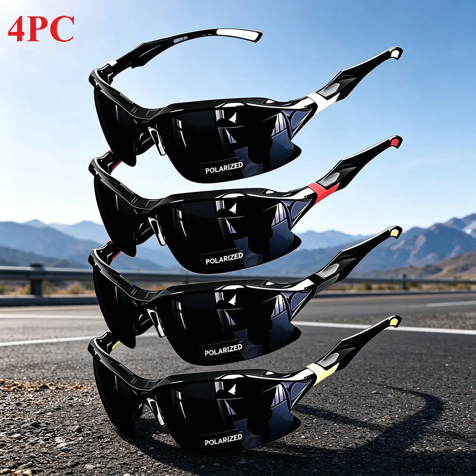 Unisex 4-Pack Polarized Sports Sunglasses, Windproof Stylish Eyewear For Outdoor Activities, Suitable For Baseball, Running And Driving, Lightweight Protective Glasses For Men And Women