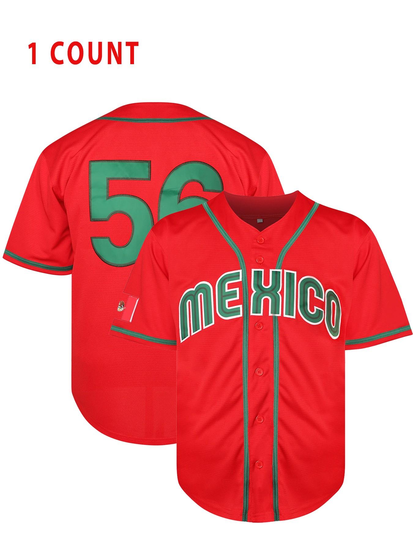 Mexican World Cup Baseball Jersey, Embroidered Loose Fit Casual Sports Shirt, Quick Dry Outdoor Wear, All Seasons
