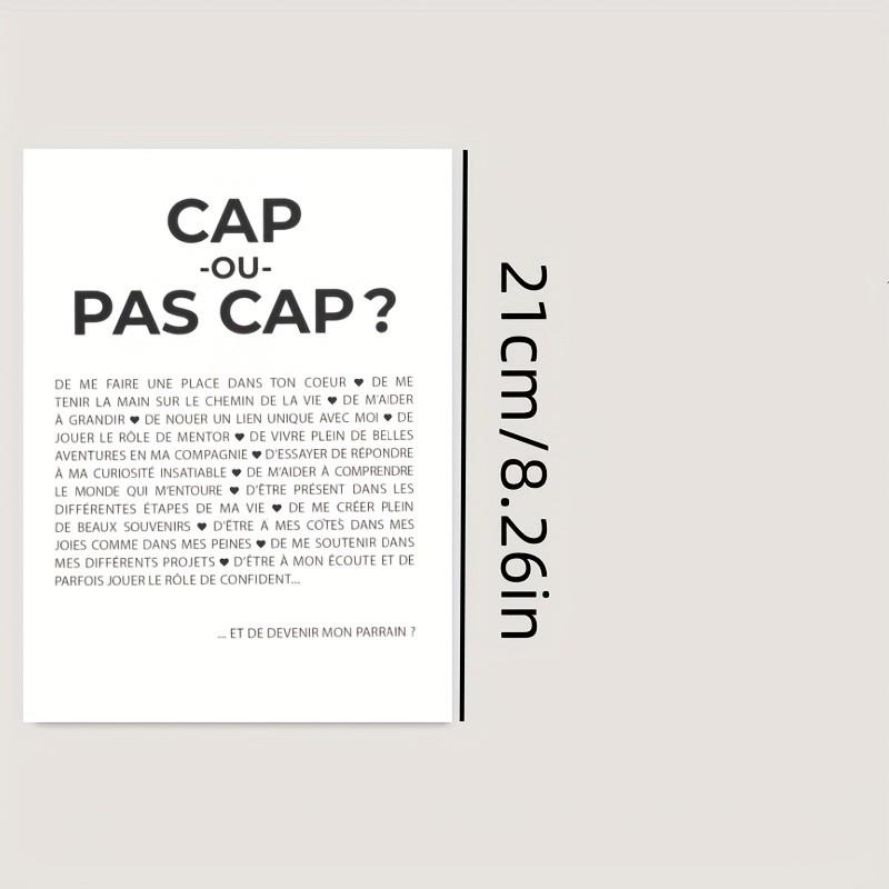 10 French Edition 'dare or Not' Godfather Invitation Cards, Creative Challenge Cards for Baptism/birthday, Heartfelt Family Gifts