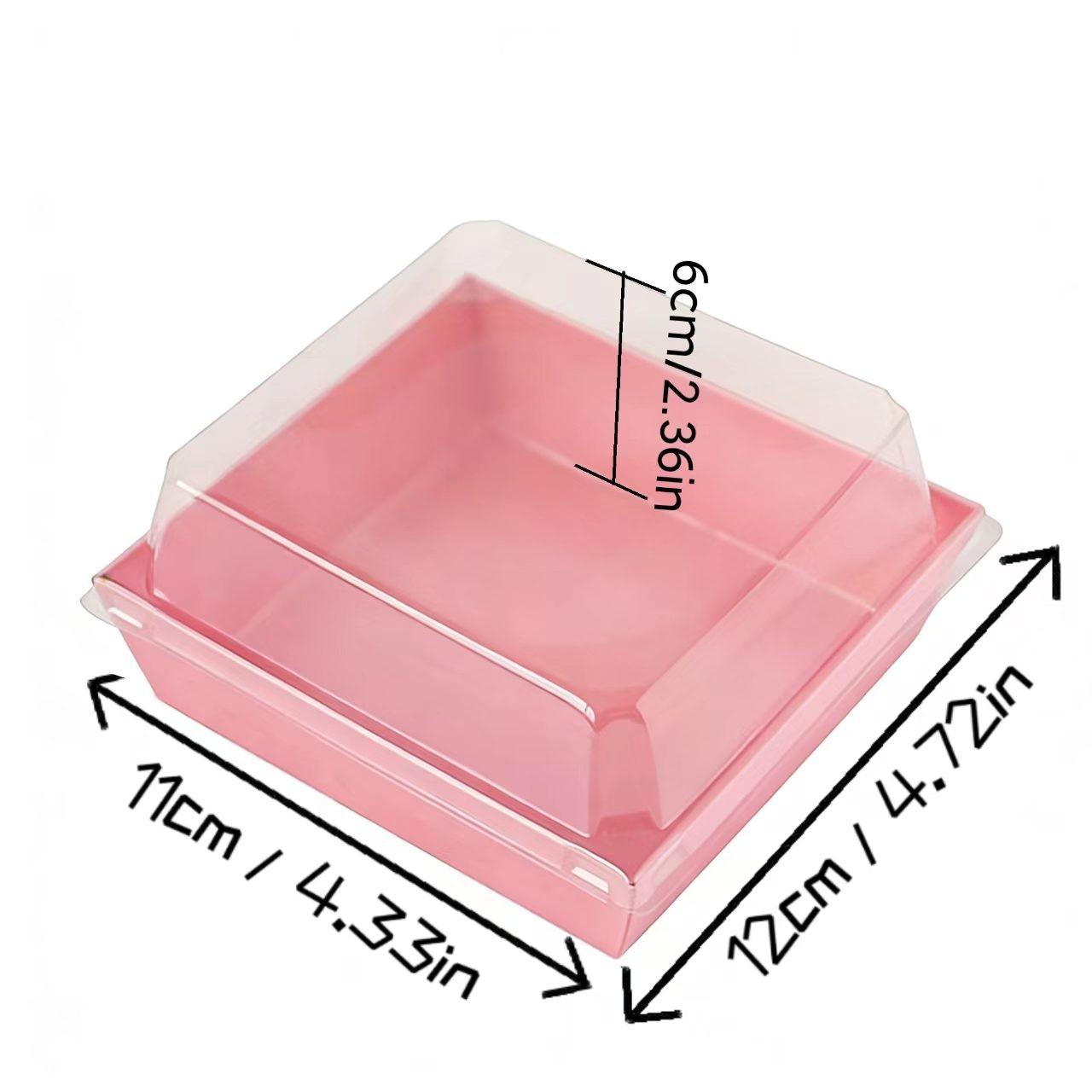 20/50pcs Macaron Sandwich Packaging Box, Meat Paste Dessert Roll Cake Box, Disposable Takeaway Sweet Food Box, Baking Cake Box, Transparent