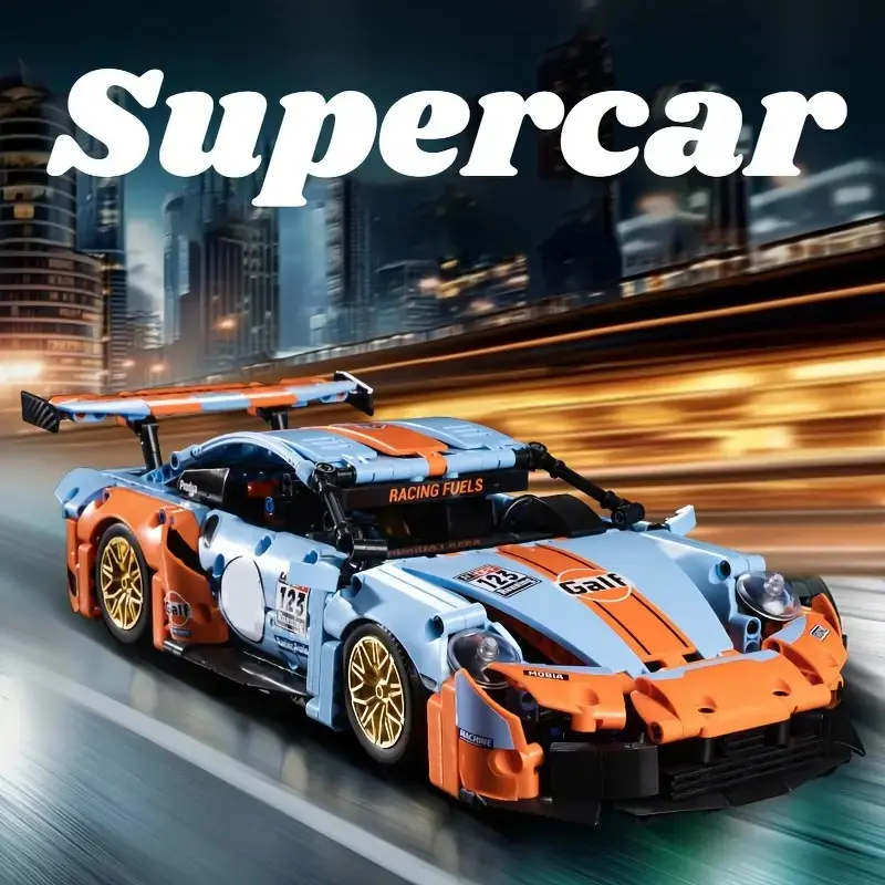 Super Car Assembly Kit, Creative Racing Model, Easy to Assemble Mechanical Speed Car, Perfect Birthday Gift, Building Blocks, Interlocking Block
