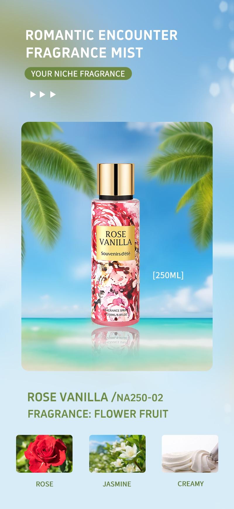 250ml Large Capacity Women's Floral Fragrance Spray, 2-in-1 Hair & Body Mist, Long-Lasting Scent, Odor Eliminating Fresh Fragrance for Daily Use