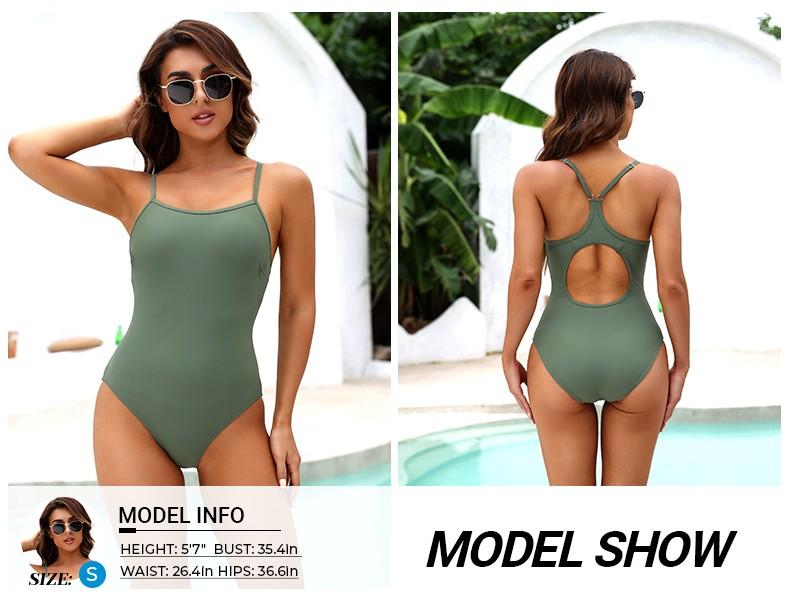 Tempt Me Athletic One Piece Swimsuits for Women Training Sport Tummy Control Bathing Suits