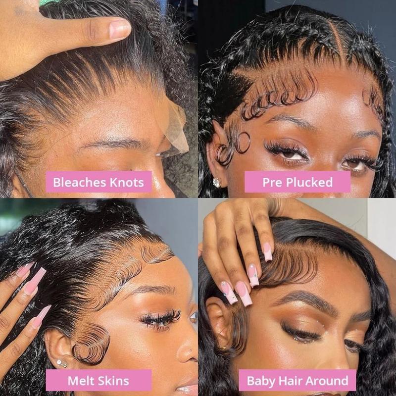 32inch Bling Hair 13x6 Deep Wave HD Lace Front Wigs 13x4 Human Hair Lace Frontal Wig 180% Density Brazilian Deep Curly Hair For Women PrePlucked Lace Wig