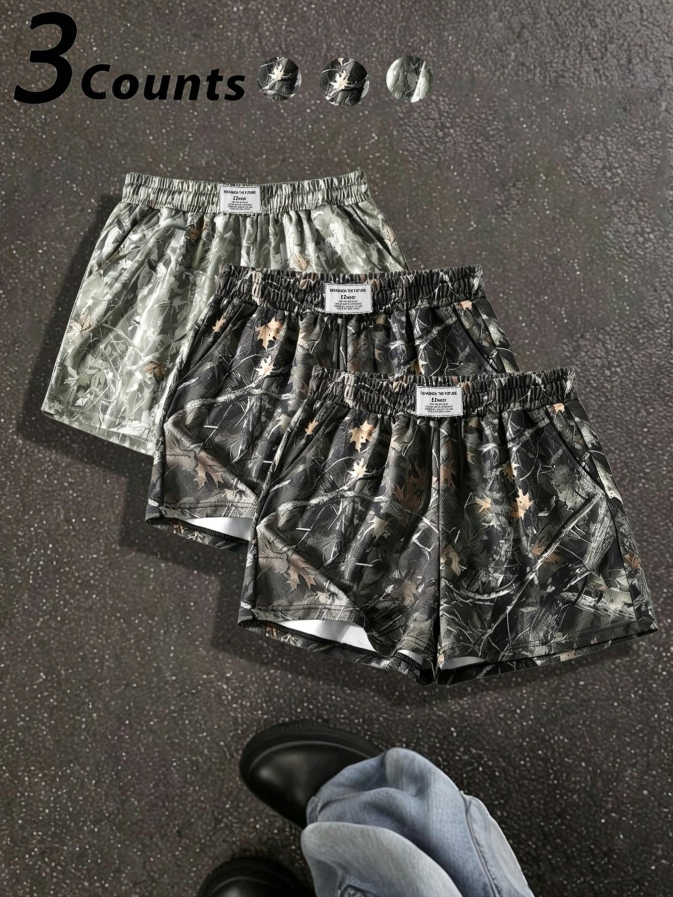 Unisex's Camo Leopard Print Fit Shorts, Casual Comfy Breathable Elastic Sporty Shorts for Summer, Women's Bottoms Womenswear for Daily Wear