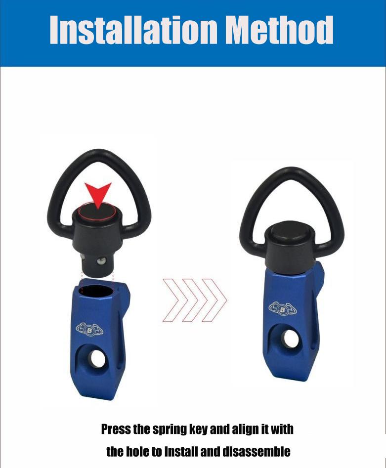 New High-quality BD Metal Quick Release Sling Buckle, Multi-function Single & Double Point Sling Strap Buckle for Outdoor Sports, Cameras, Bags, Molle Bag, Tactical Backpack Strap Loops