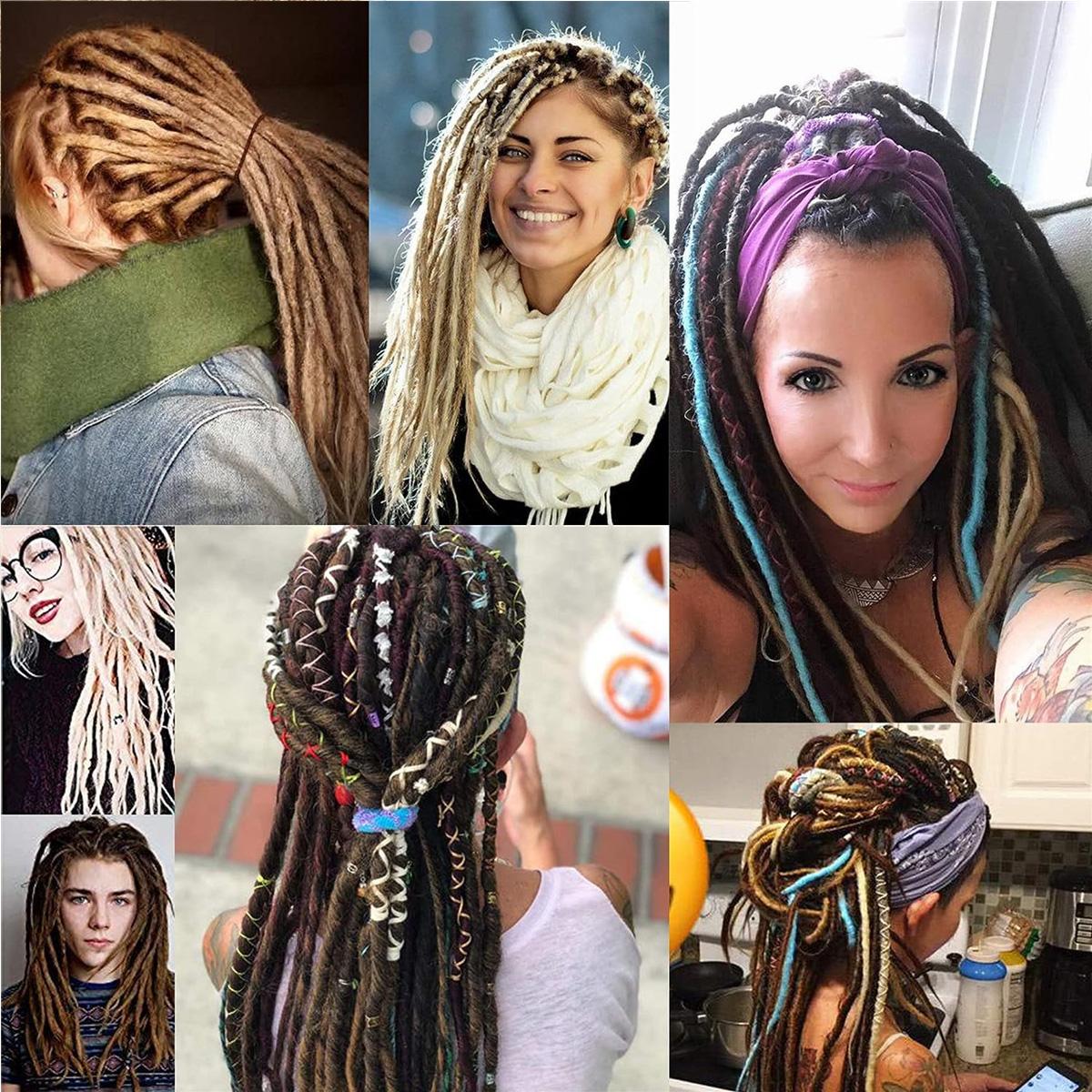 24 Inch 10 Strands/Lot Synthetic Dreadlocks Extensions Soft Extensions Long Crochet Braids For Hippie Dread locks Hair Boho Locs