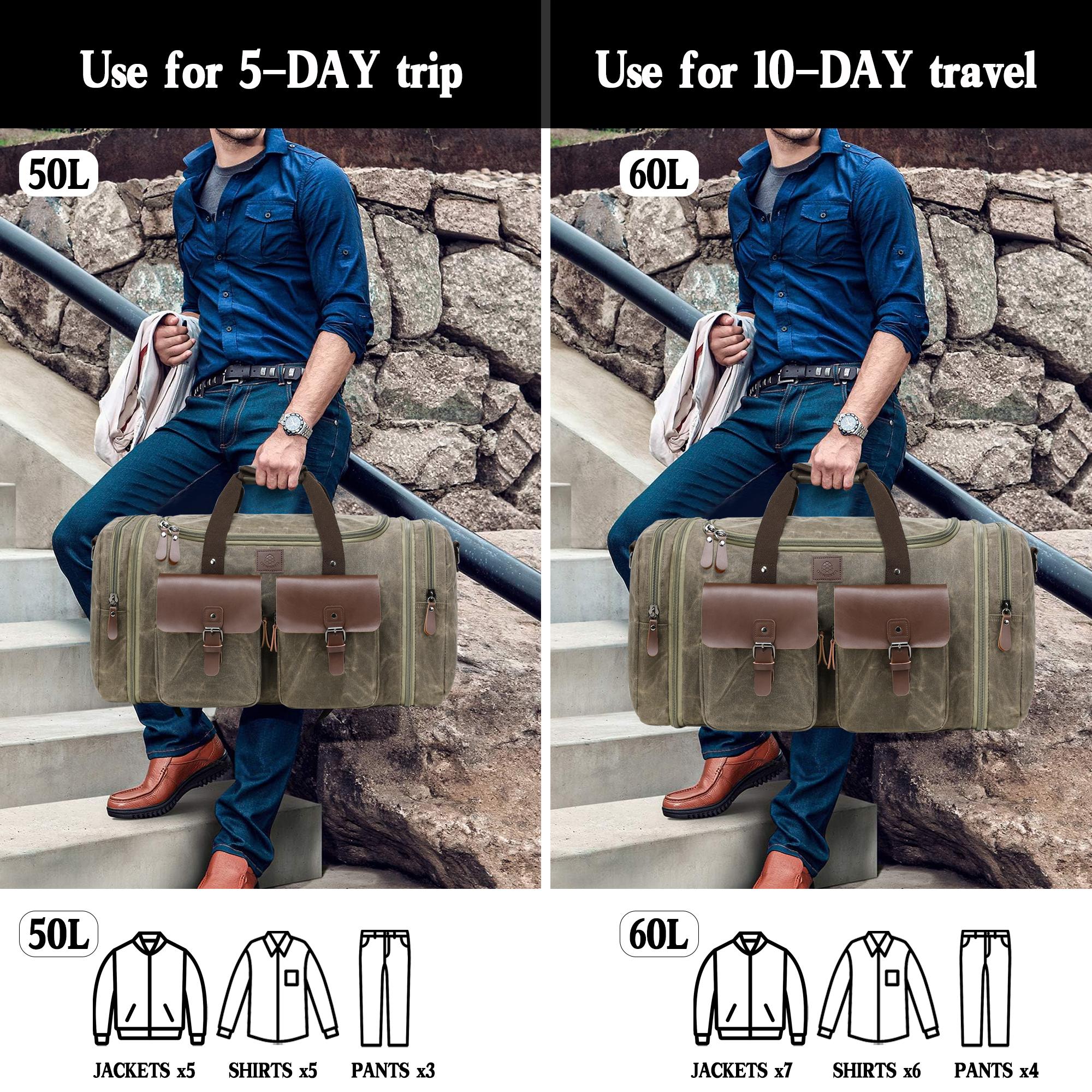 Densata Vintage Canvas Travel Duffle Bag for Men 50-60L Expandable Overnight Weekender Carry-On Large Capacity Crossbody Handbag Durable Outdoor Mega Spacious Lightweight Portable Convertible Waterproof family trip Waterproof Waxed CanvasDuffle Bag Spring Densata Vintage Canvas Travel Duffle Bag for Men 50-60L Expandable Overnight Weekender Carry-On Large Capacity Crossbody Handbag Durable Outdoor Mega Spacious Lightweight Portable Convertible Waterproof family trip Waterproof Waxed CanvasDuffle Bag Spring