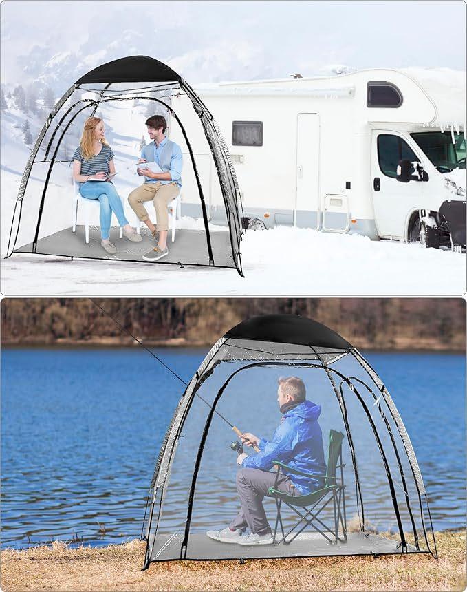 All-Weather Panoramic Bubble Tent: 360° View Instant Pop-Up Screen House with Carry Bag for Camping, Sports & Fishing