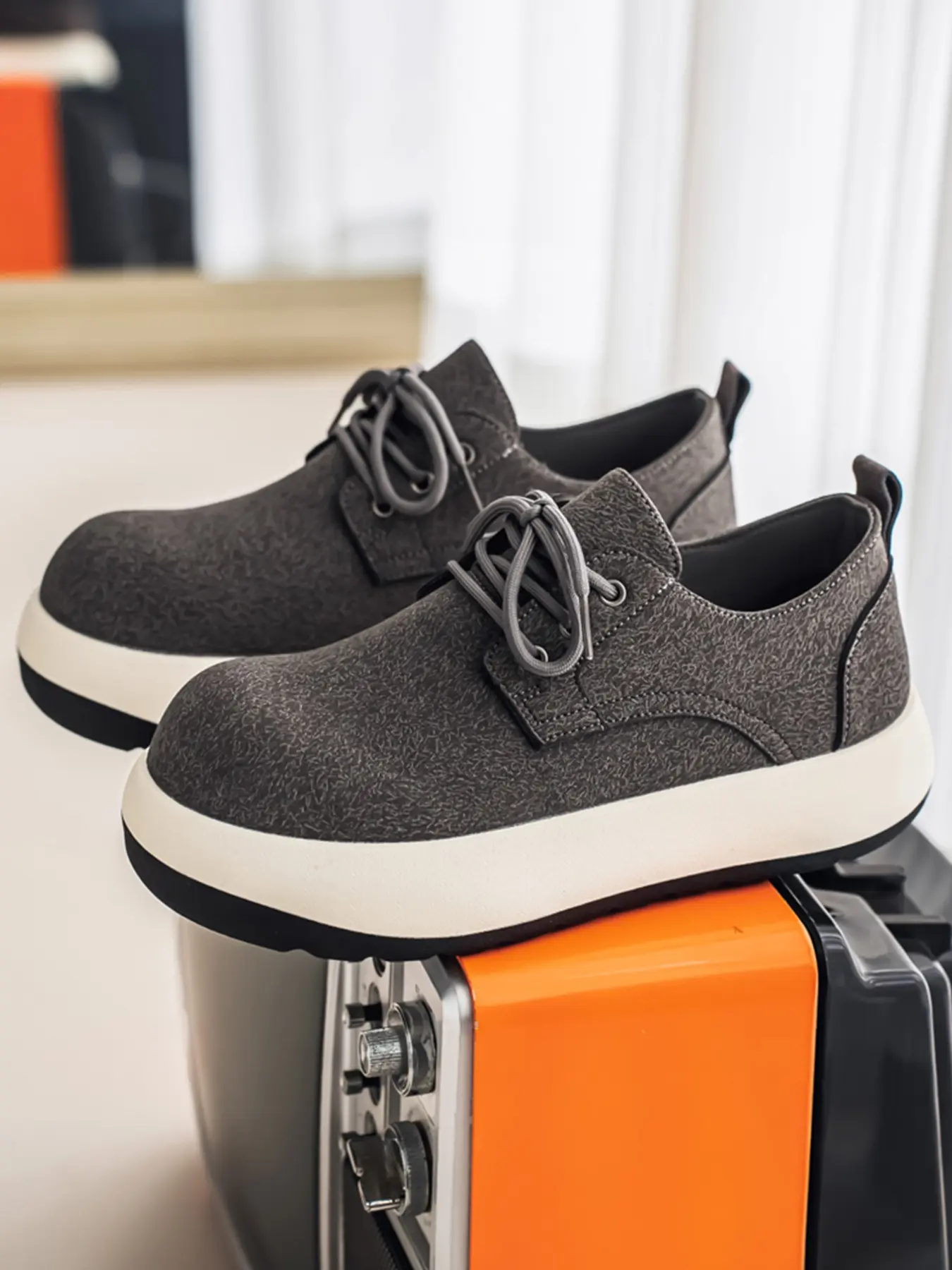 Men's Retro Thick Sole Birkenstock Shoes, Casual Wide Fit, Leather Upper, Rubber Sole, All Season, Breathable, Non-Slip, Versatile