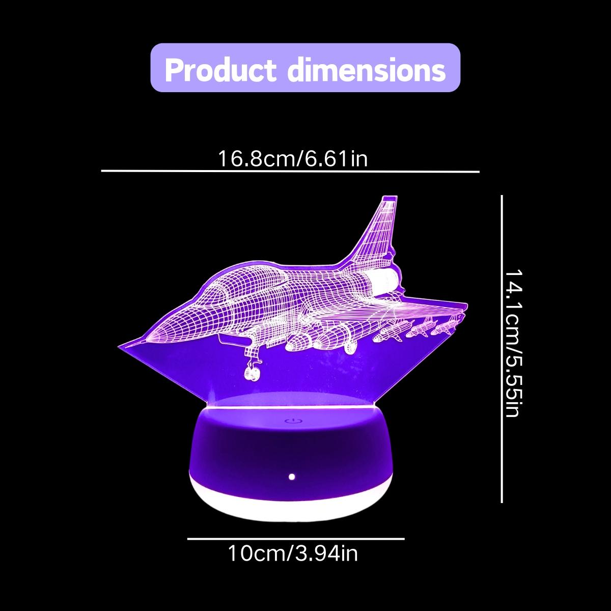 1pc Fighter Jet 3D Night Light, USB Powered Touch Switch, Color Changing LED Lamp, Indoor Decorative Light for Bedroom Living Room Decor, Ideal Gift